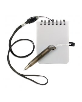 Notebook with pen and neck lac