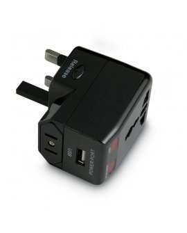 Travel adapter with USB plug